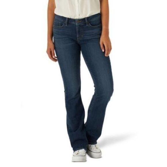 Lee Legendary Bootcut Jeans Womens 20 Petite Blue Dark Wash Stretch NEW - Picture 1 of 10